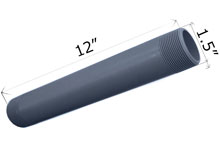 CMI 12 inch x 1.5 inch Threaded Nipple PVC 215-120-1